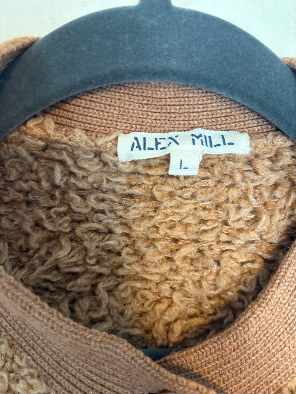 Alex Mill Binky Brown Boucle Textured Merino Wool Cardigan Size large - Picture 4 of 8